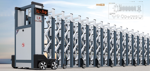 Cổng xếp hợp kim nhôm 302
